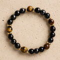 Bracelet Confiance & Protection en Œil de Tigre, Hématite & Onyx - Jardin de Gaïa