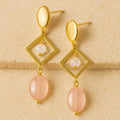 Boucles d’Oreilles Émotion & Élégance en Quartz Rose & Pierre de Lune - Jardin de Gaïa