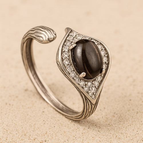 Bague Dhairya en Obsidienne Dorée - Jardin de Gaïa