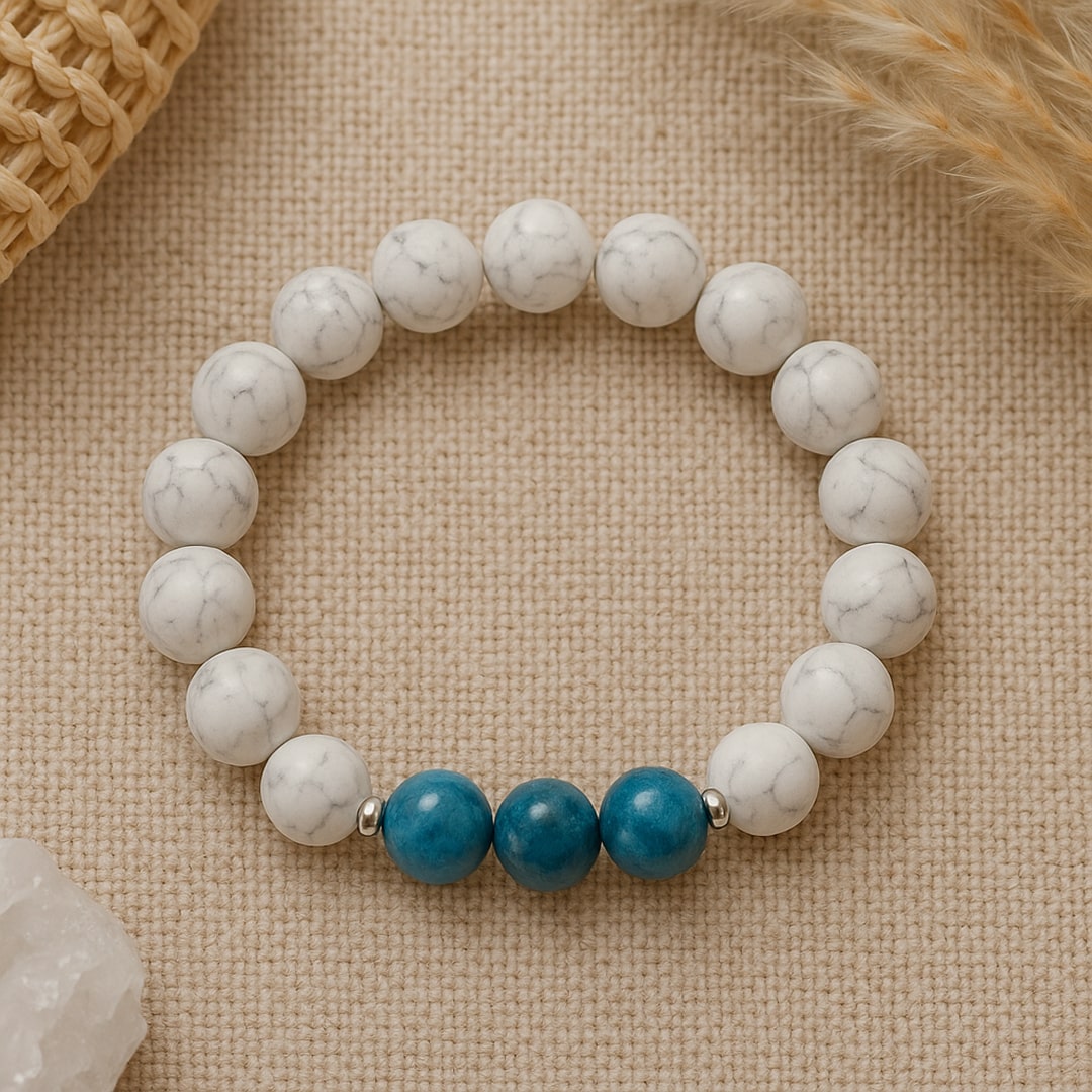 Bracelet "Amincissement" en Apatite & Howlite