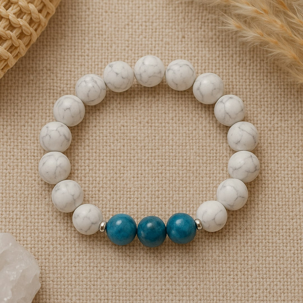 Bracelet "Amincissement" en Apatite & Howlite