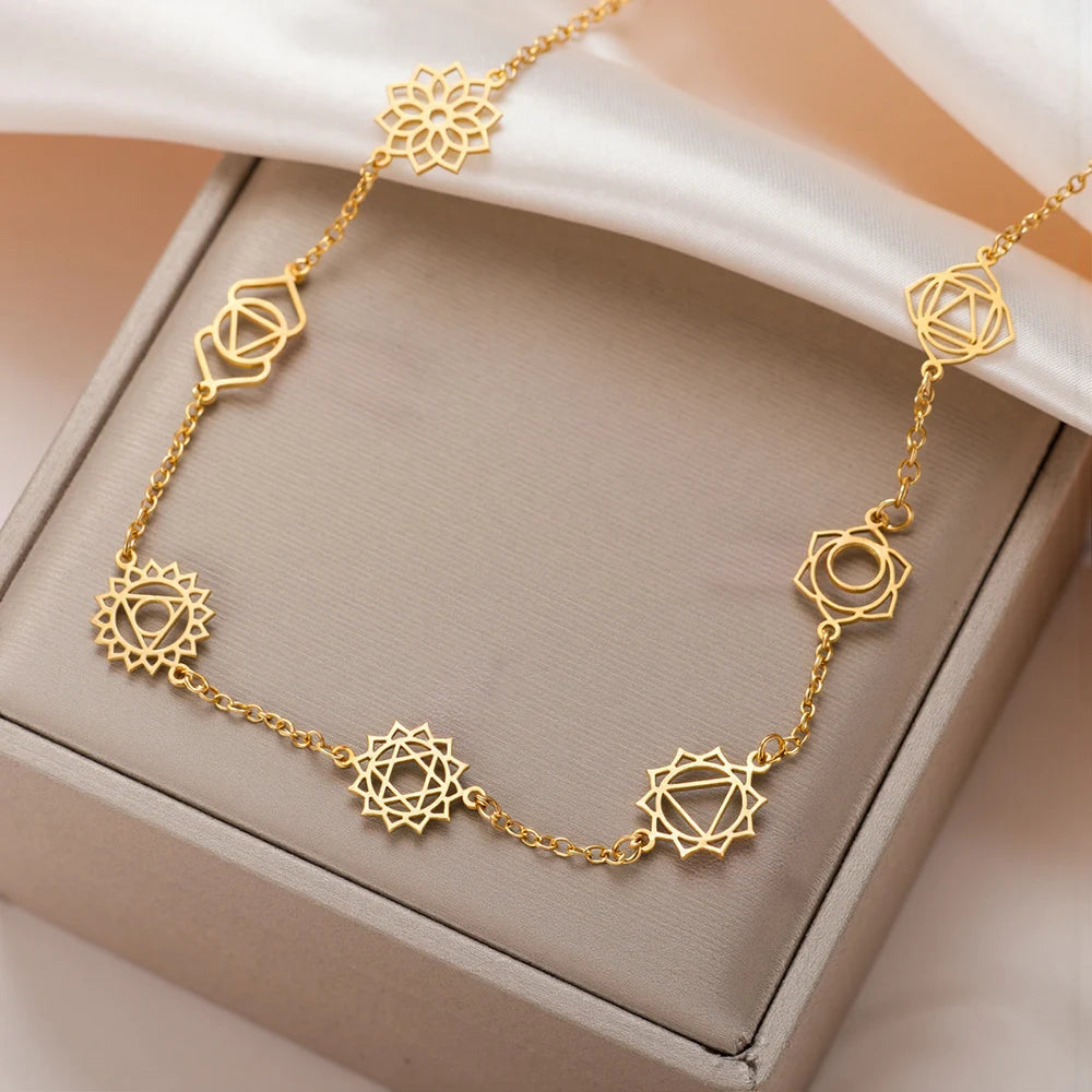 Collier 7 Chakras - Symboles Mystiques