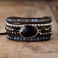 Bracelet Wrap Ancrage & Sécurité en Onyx - Jardin de Gaïa