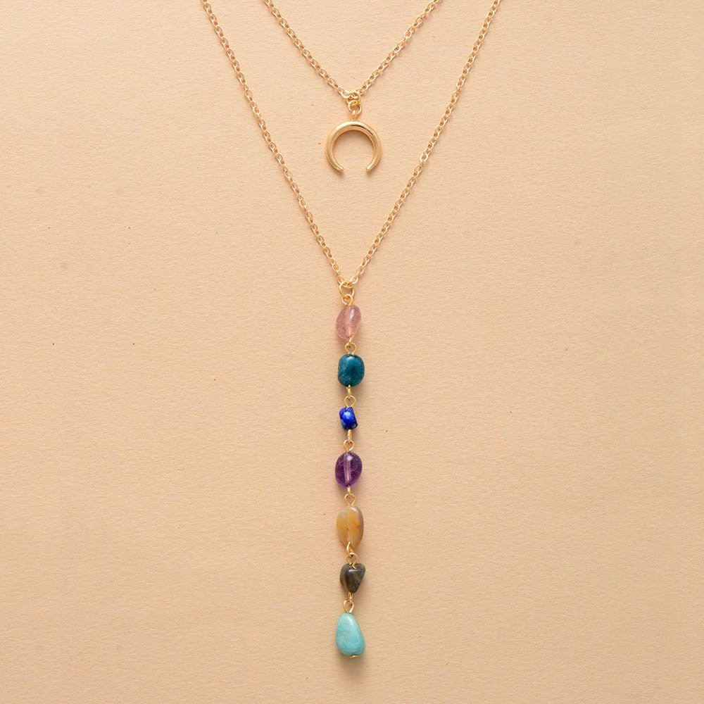 Collier Double "Cascade des 7 Chakras"