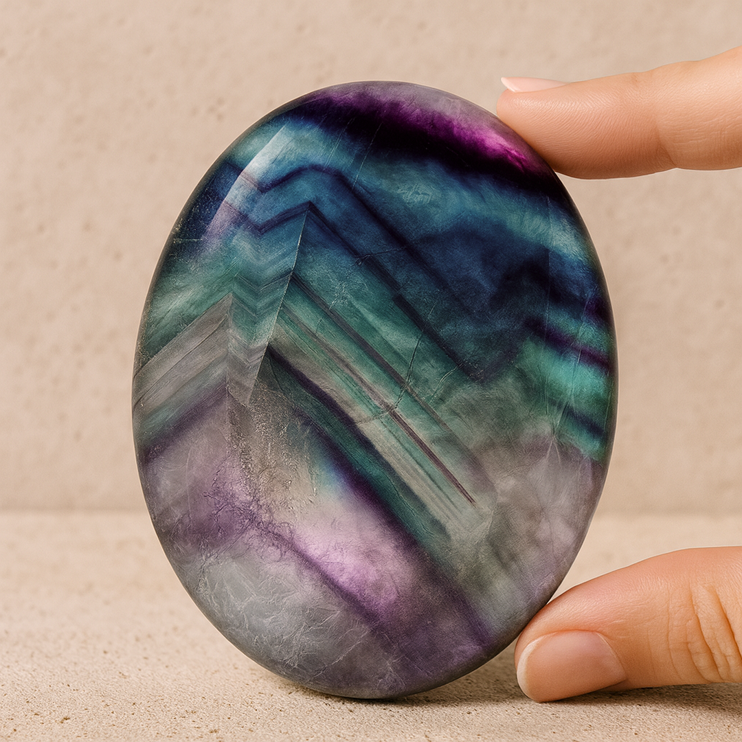 Galet "Concentration et Clarté" en Fluorite Arc en Ciel