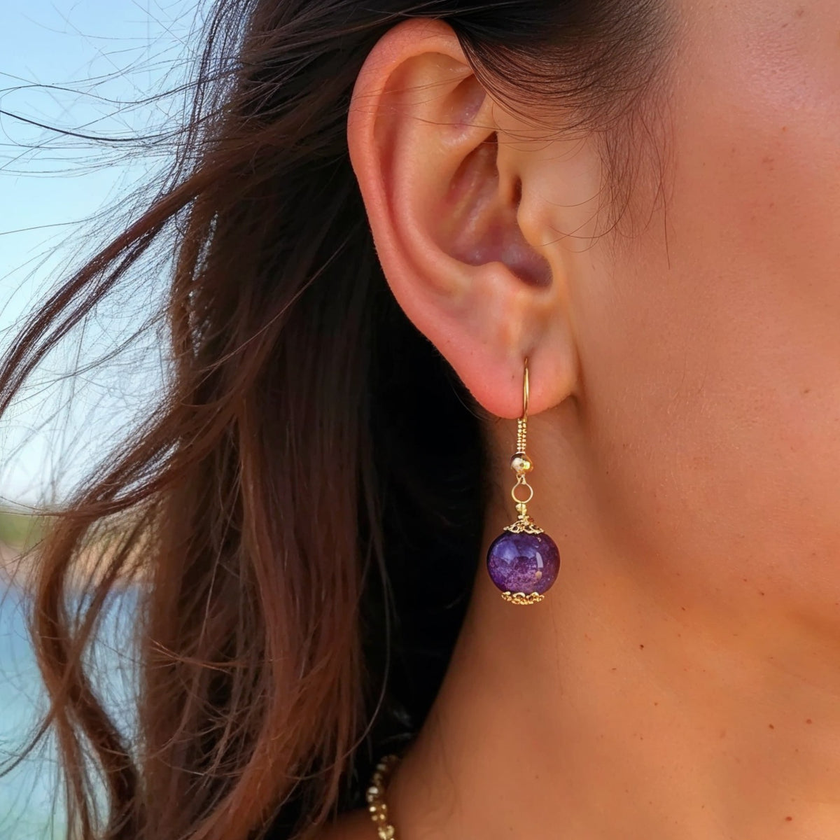 Boucles d’Oreilles "Tara" en Améthyste