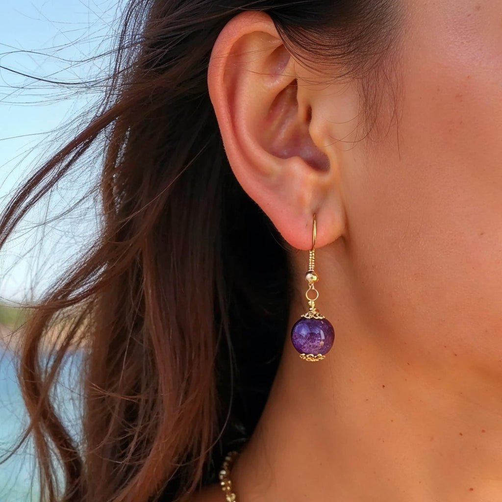 Boucles d’Oreilles "Tara" en Améthyste