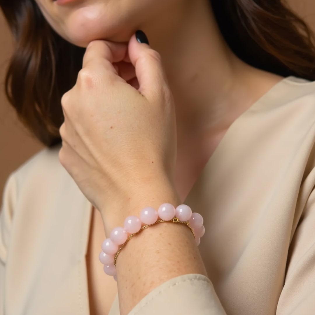 Bracelet "Amour Inconditionnel" en Quartz Rose