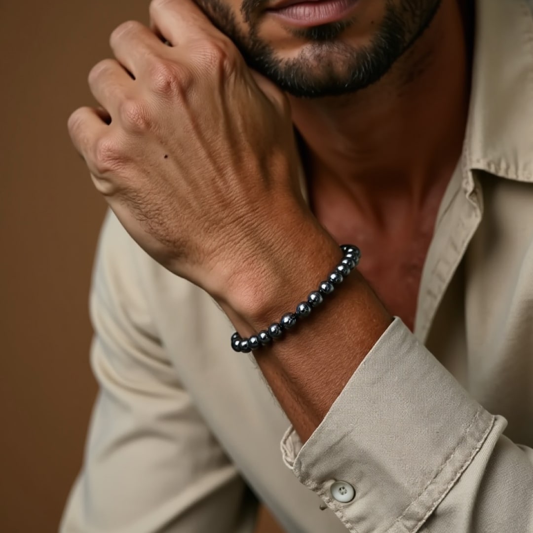 Bracelet "Force d’Énergie" en Hématite