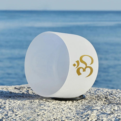 Bol Chantant OM 432Hz en Cristal de Quartz - vue détail - Jardin de Gaïa