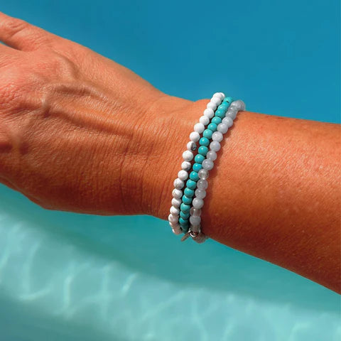 Ensemble "Océan de Bien-Être" en Turquoise, Howlite & Aigue-Marine