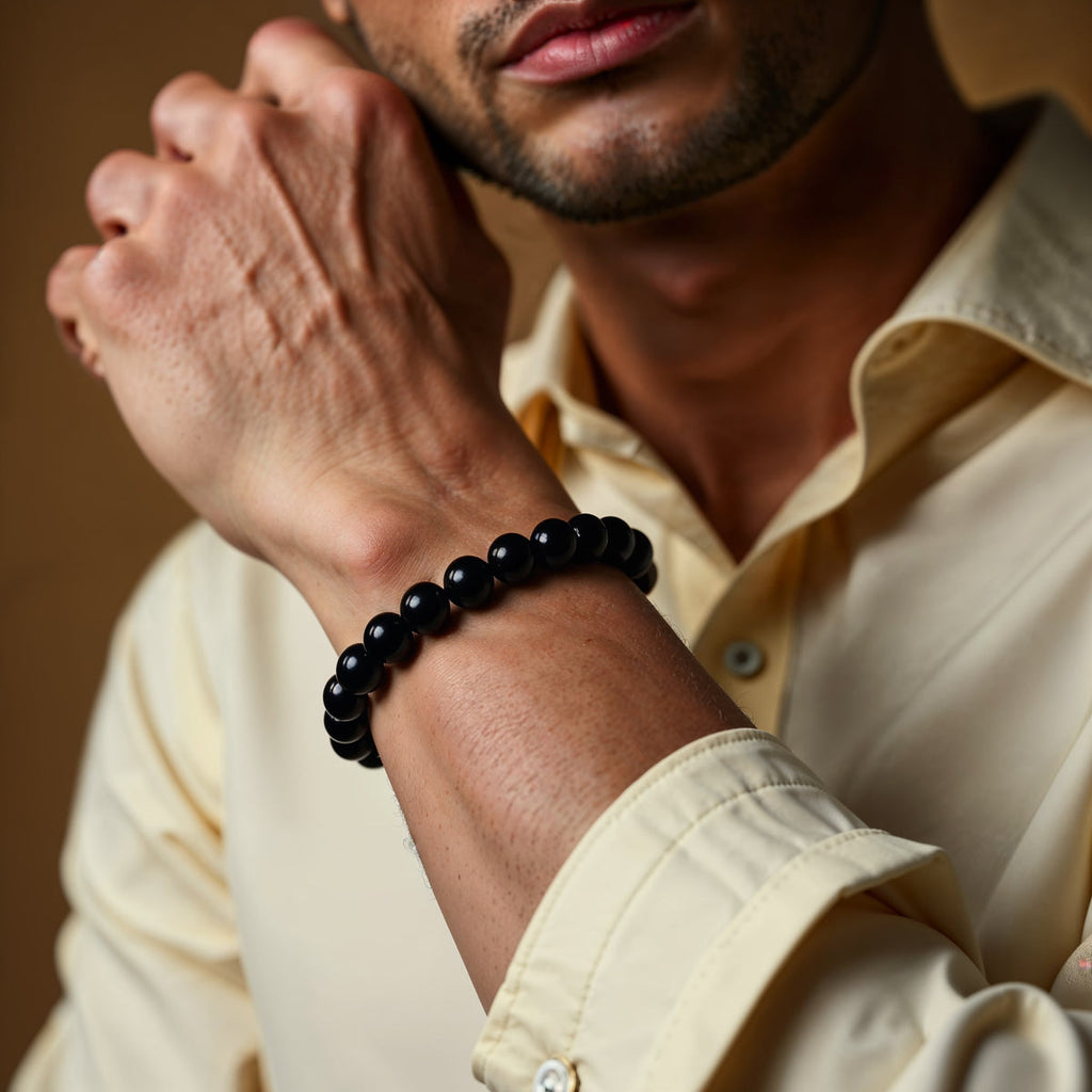 Bracelet "Ancrage" en Tourmaline Noire