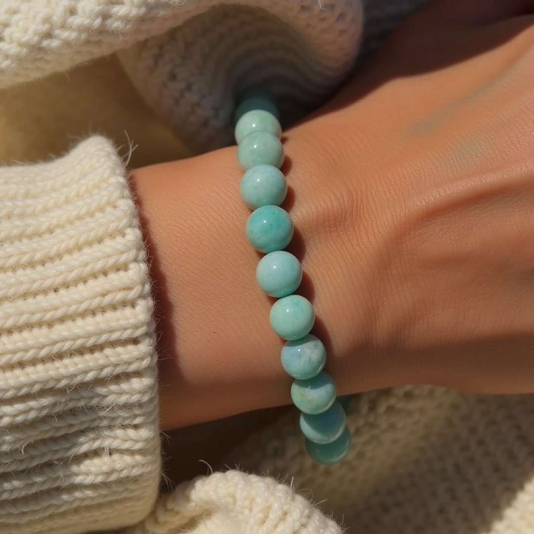 Bracelet "Océan Paisible" en Amazonite Haute Qualité