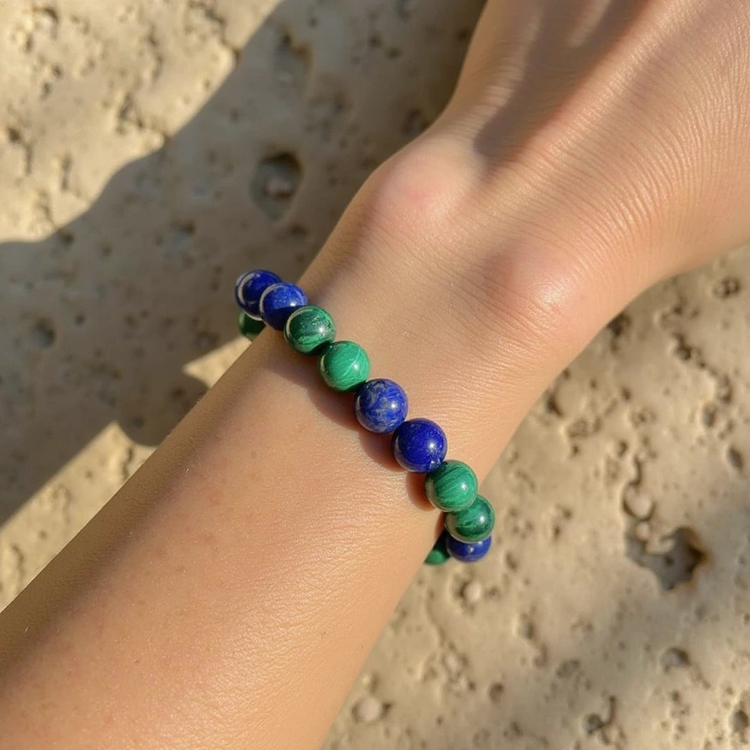 Bracelet "Bien-Être Émotionnel" en Lapis Lazuli & Malachite