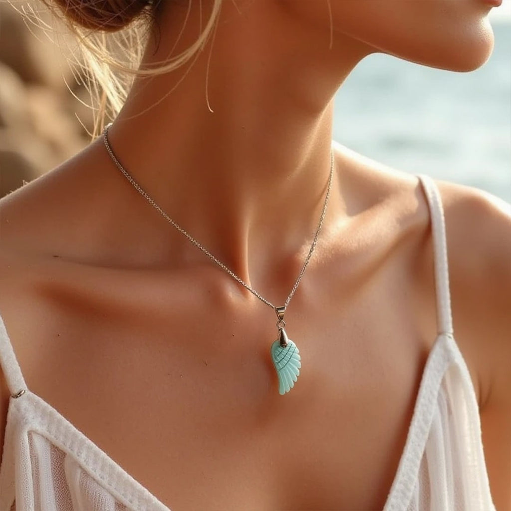 Pendentif "Aile d’Ange" en Pierre Naturelle