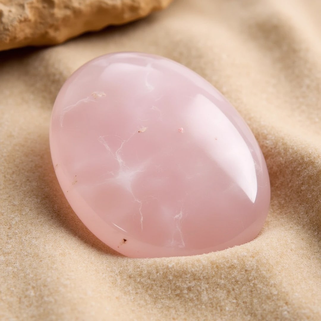 Galet "Cœur Apaisé" en Quartz Rose