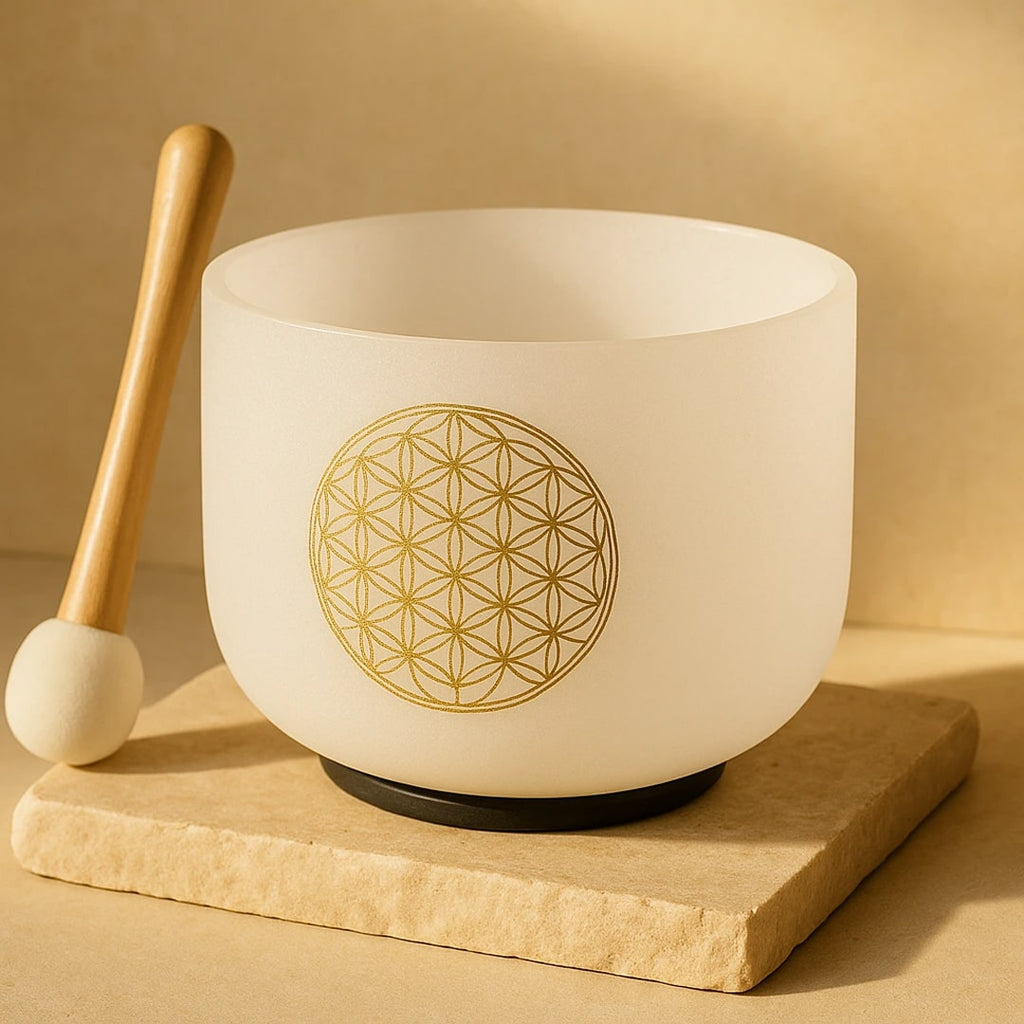 Bol Chantant en Cristal de Quartz "Fleur de Vie"