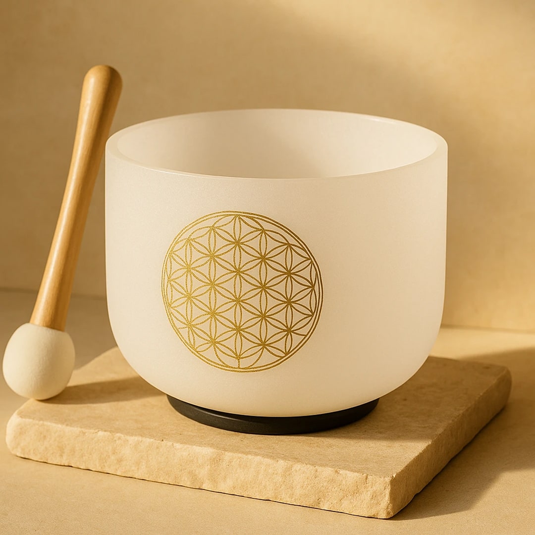 Bol Chantant en Cristal de Quartz "Fleur de Vie"