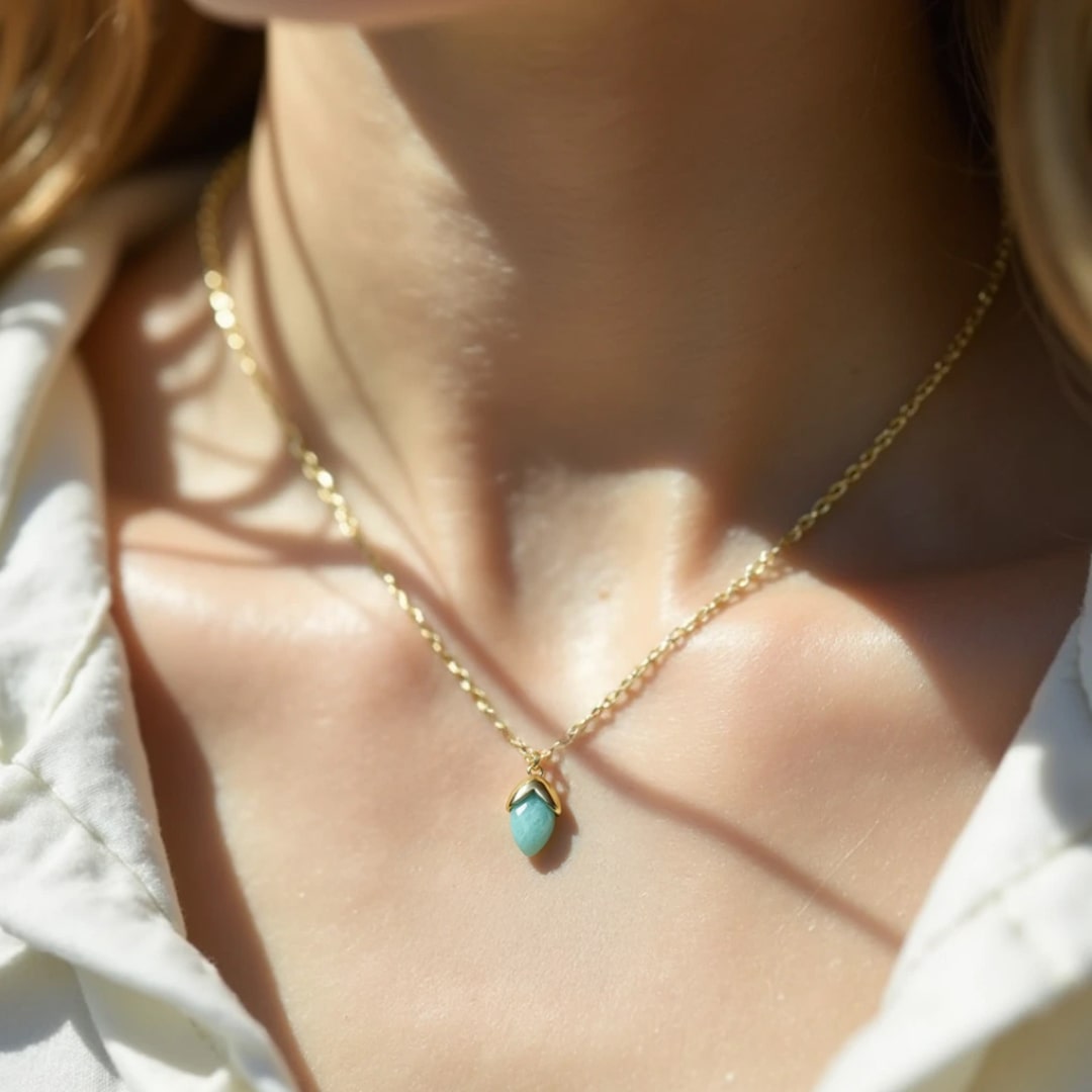 Pendentif "Larme de Sérénité" en Amazonite