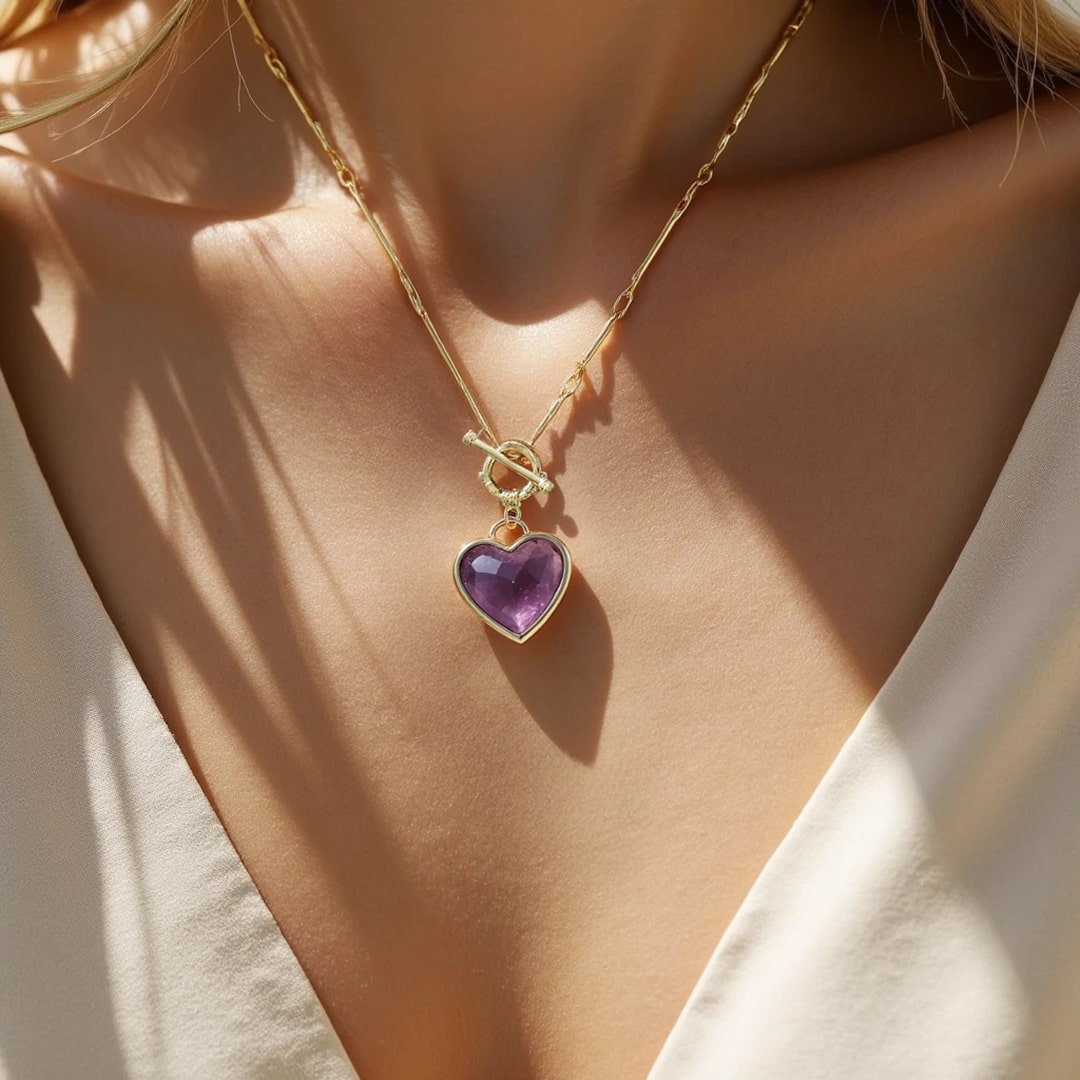 Pendentif "Sérénité du Cœur" en Pierres Naturelles