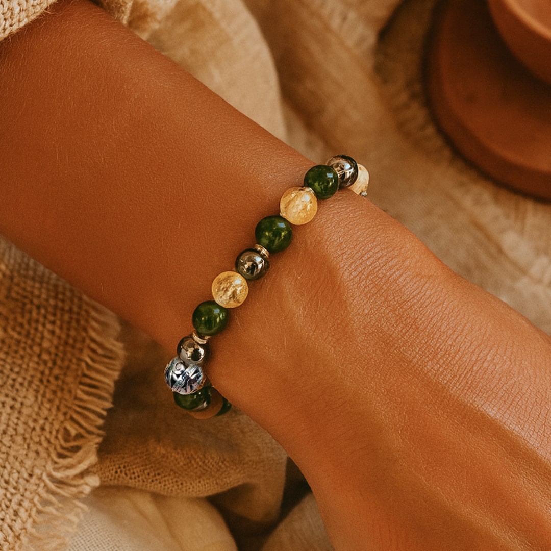 Bracelet Premium "Chance Suprême" en Jade, Citrine & Hématite