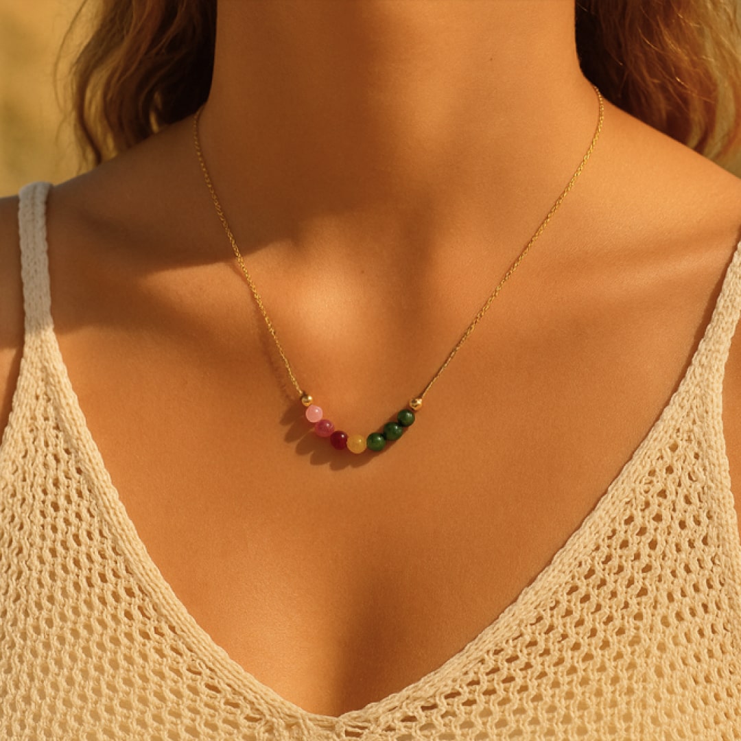 Collier "Arc d’Énergie" en Tourmaline