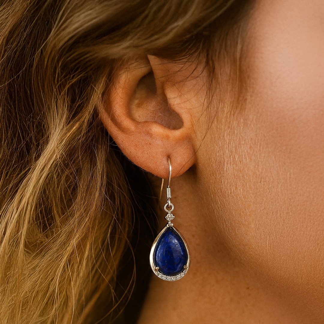 Boucles d’Oreilles "Lumière Azurée" en Lapis Lazuli