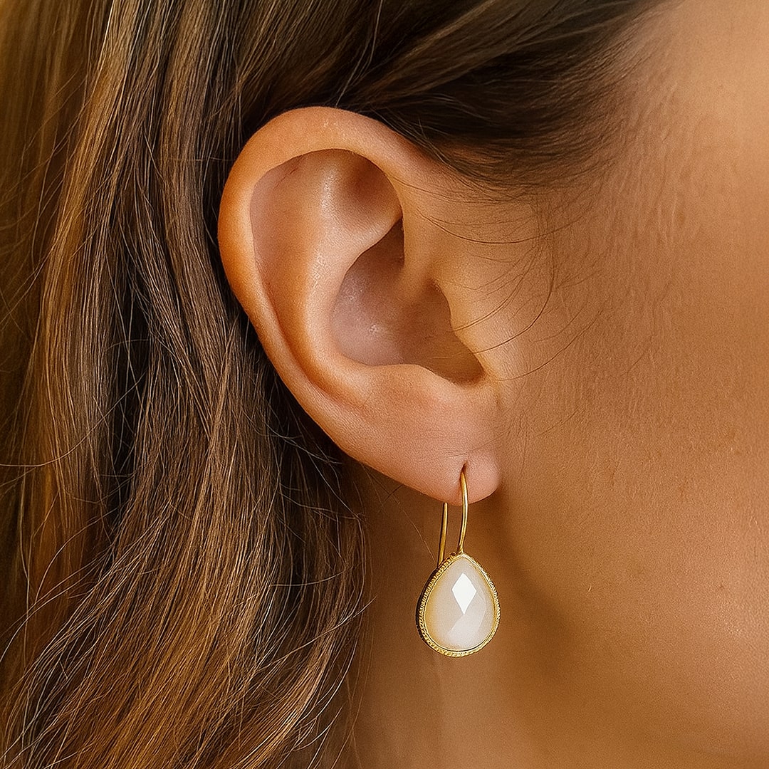 Boucles d’Oreilles "Gouttes" en Nacre