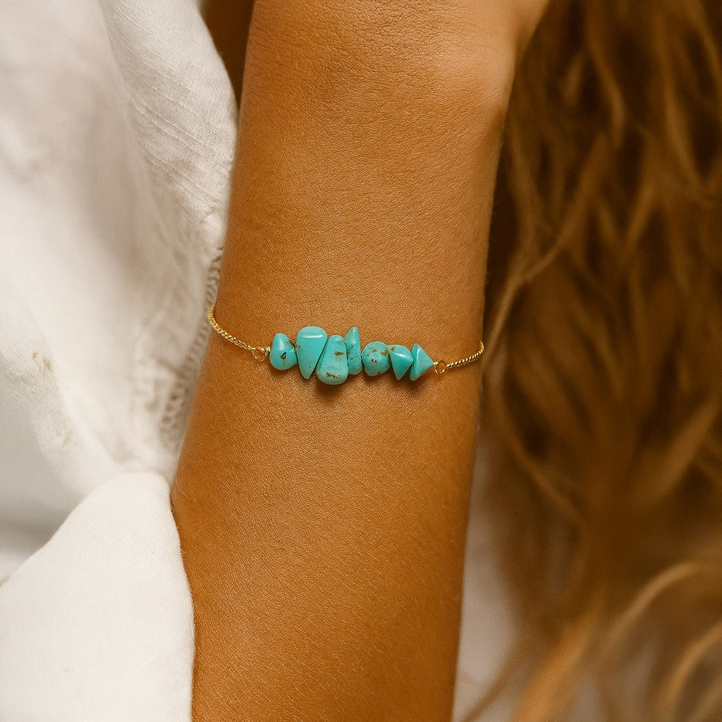 Bracelet Fin en Pierres Irrégulières Naturelles