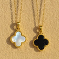 Collier Trèfle Chance en Nacre ou Onyx - Jardin de Gaïa