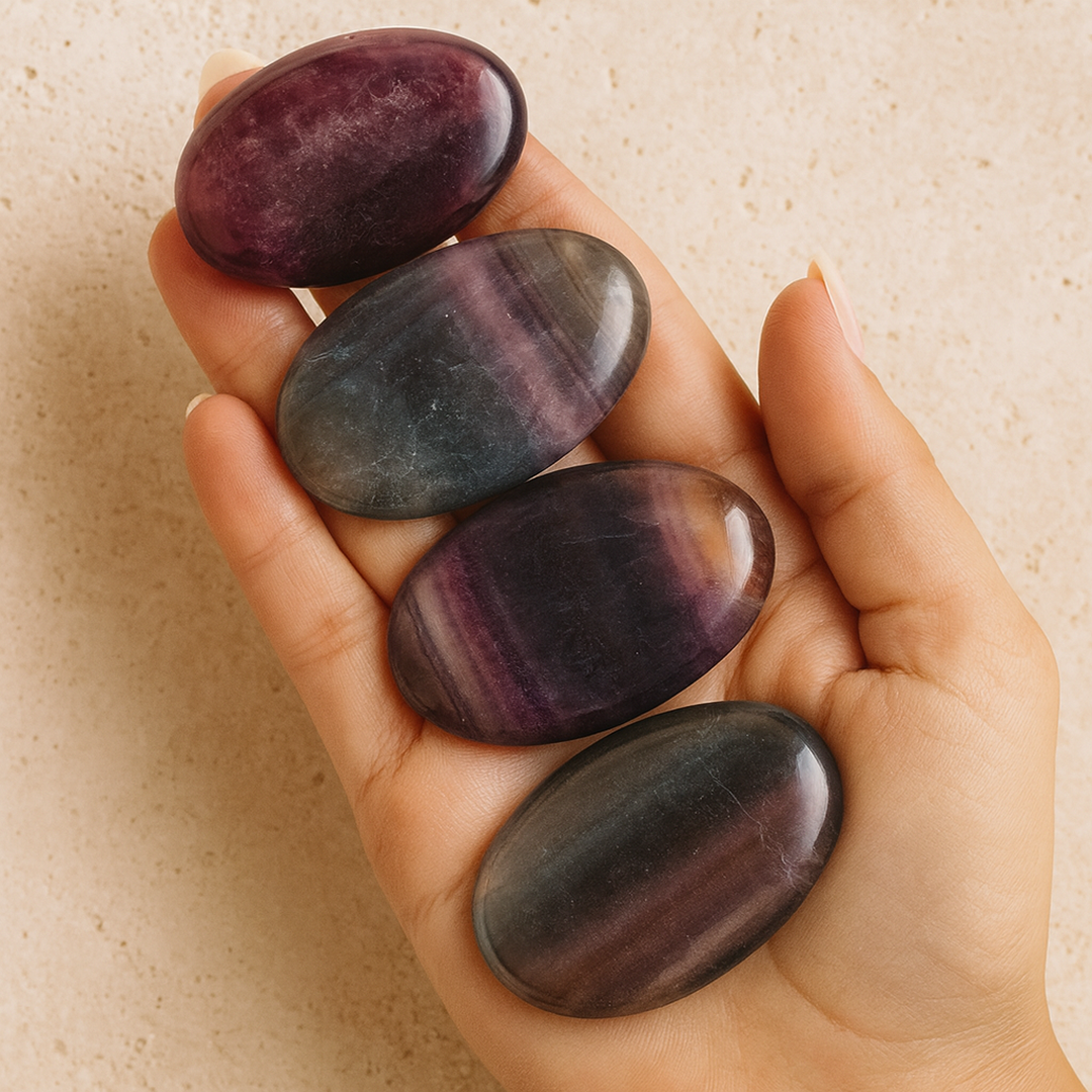 Galet "Concentration et Clarté" en Fluorite Arc en Ciel