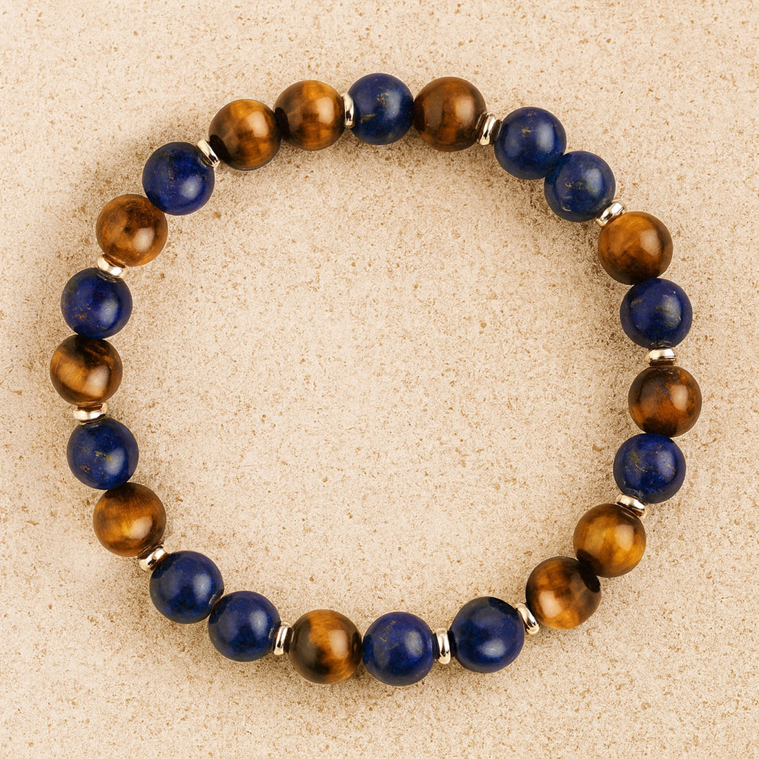 Bracelet "Lâcher-Prise" Oeil de Tigre & Lapis Lazuli