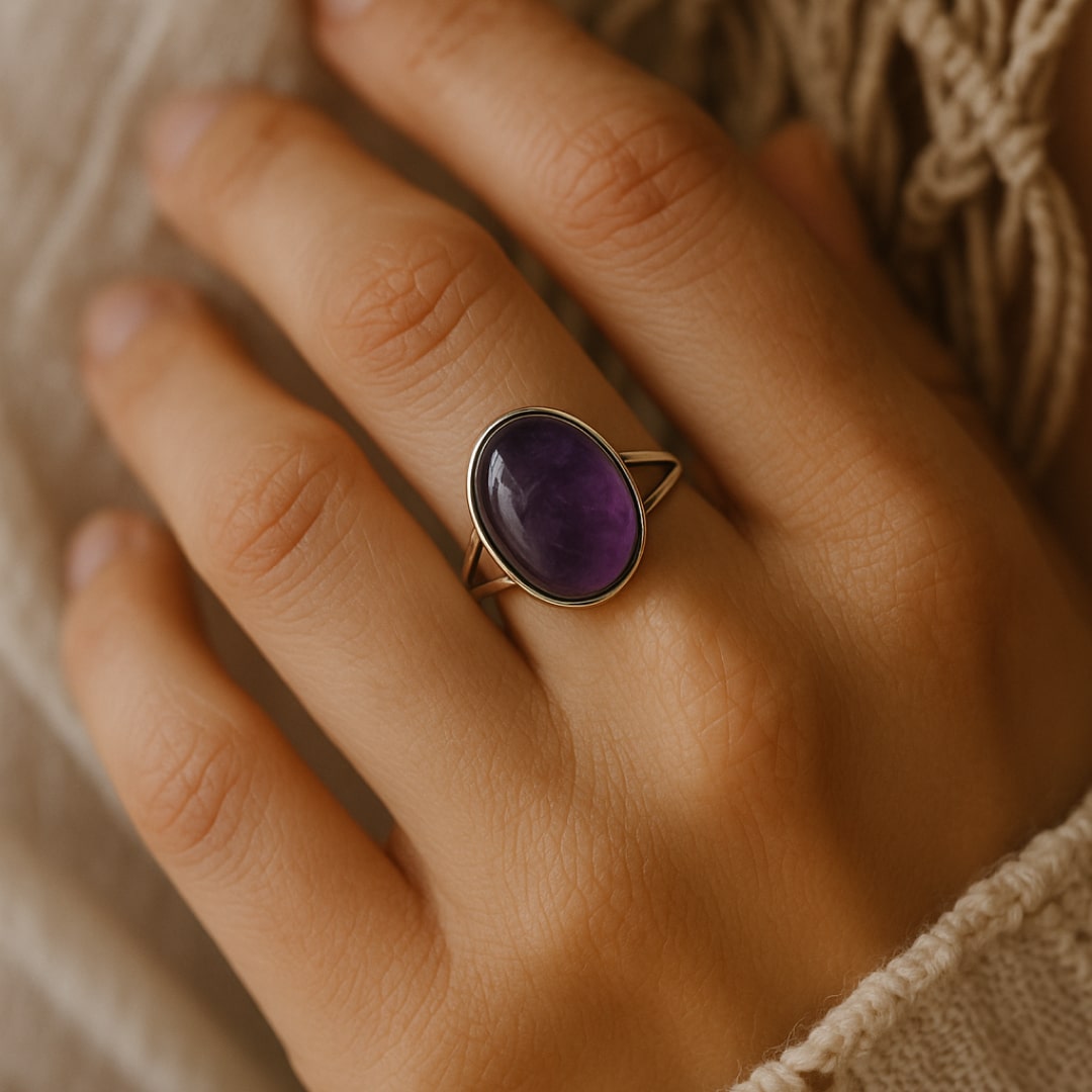 Bague "Âme Apaisée" en Améthyste & Argent