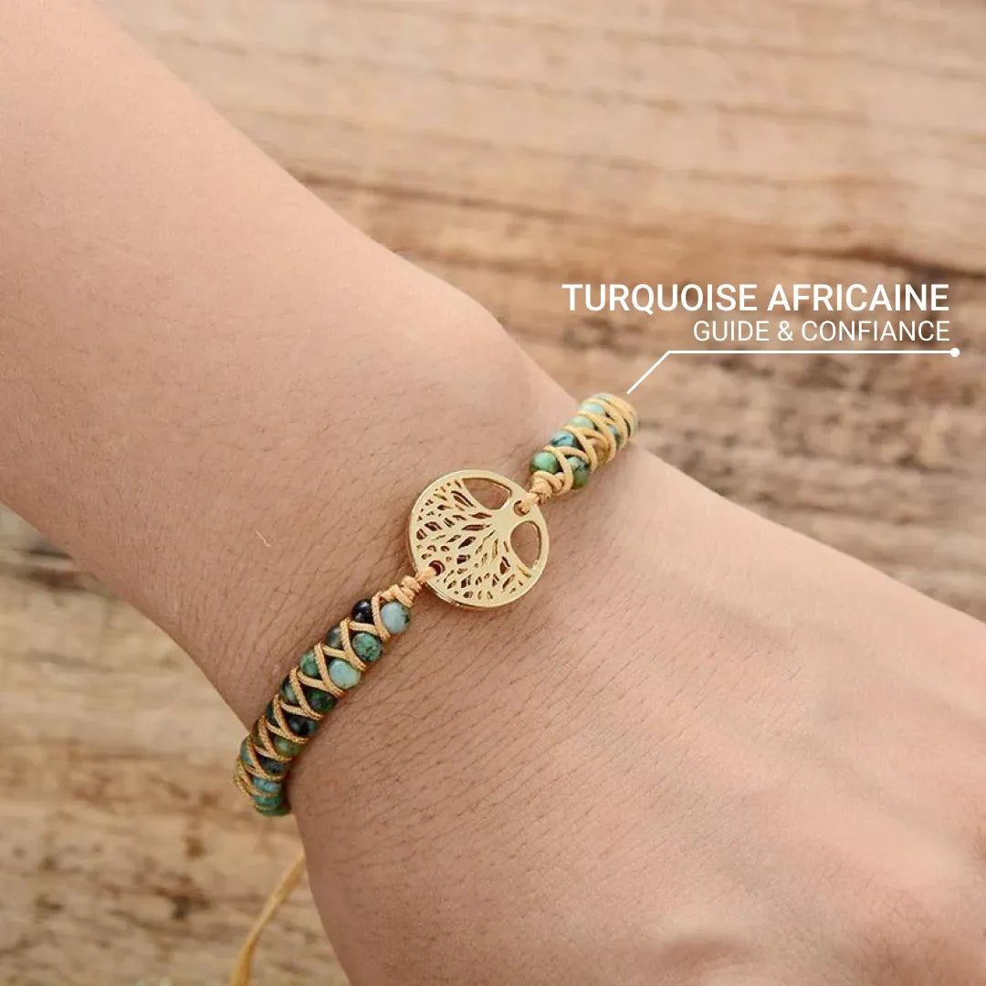 Bracelet "Vibration" en Turquoise & Howlite