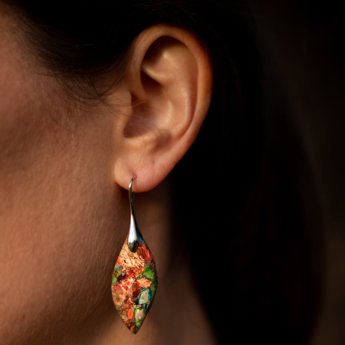 Boucles d’Oreilles "Arlequin" en Jaspe