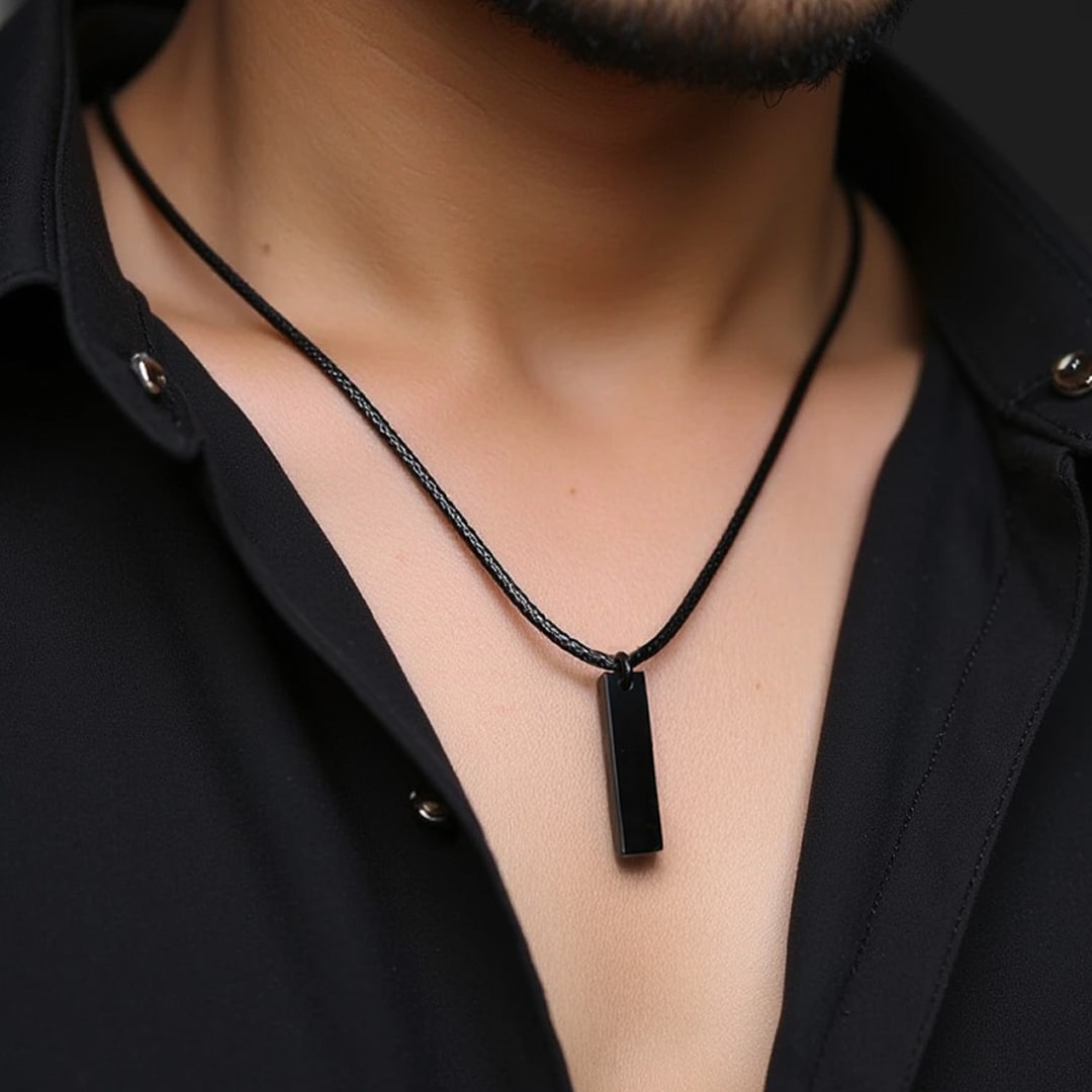 Pendentif "Protection" en Obsidienne Noire