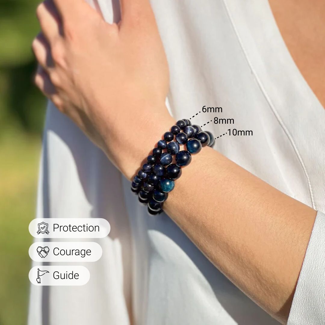 Bracelet "Ange Gardien" en Œil de Faucon