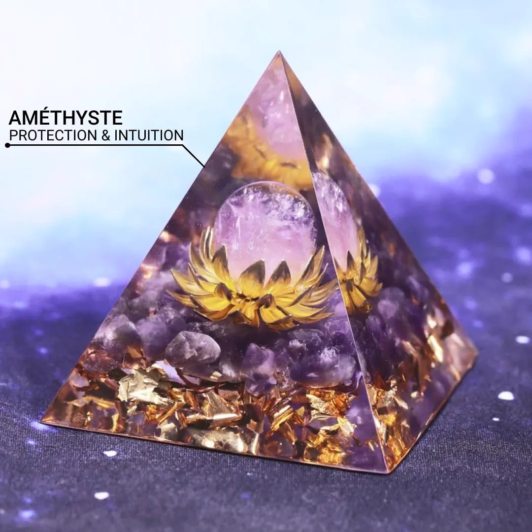 Orgonite "Lotus Divin" en Améthyste