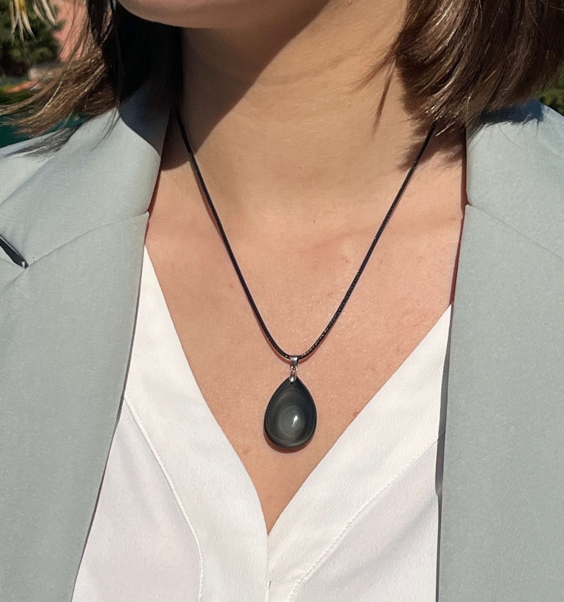 Pendentif en Obsidienne Œil Céleste