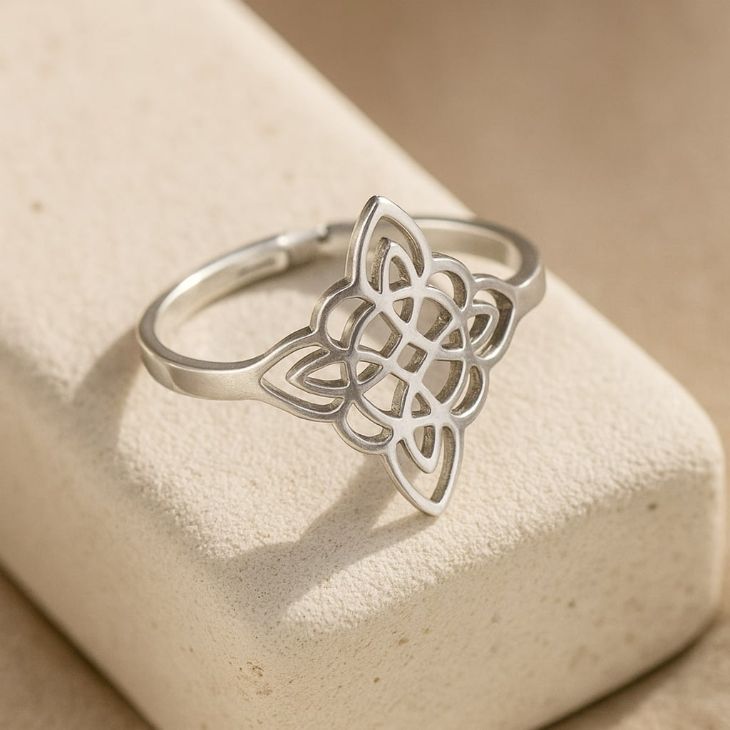 Bague Ajustable "Protection Éternelle" - Nœud de Sorcière
