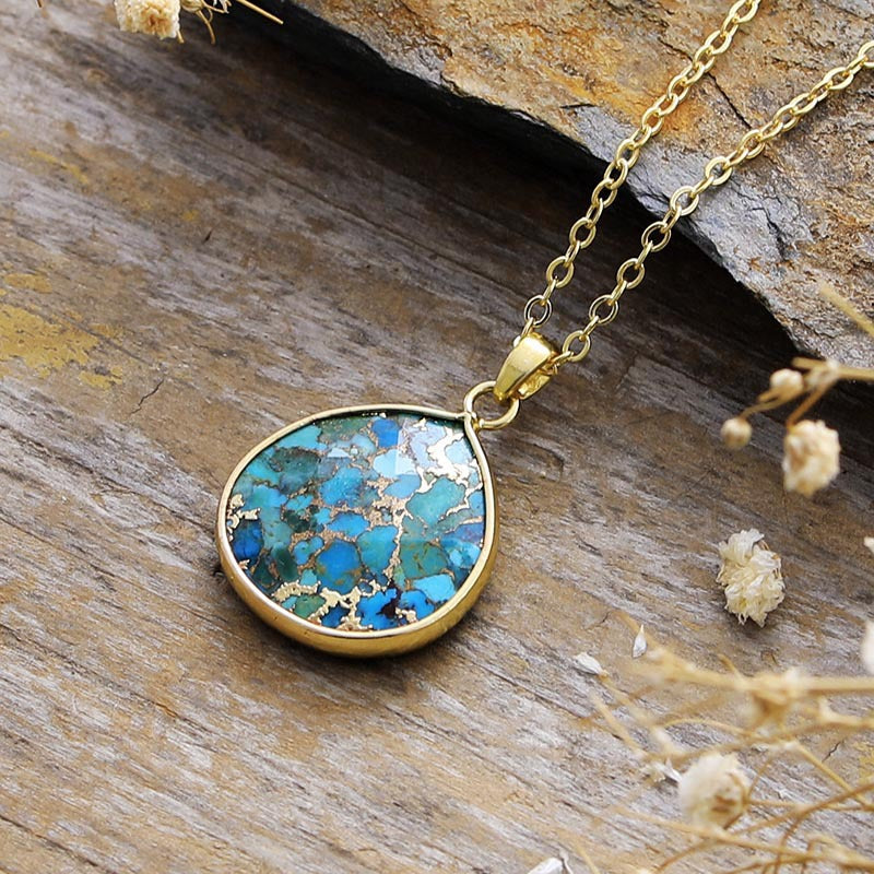 Pendentif "Eau Céleste" en Turquoise