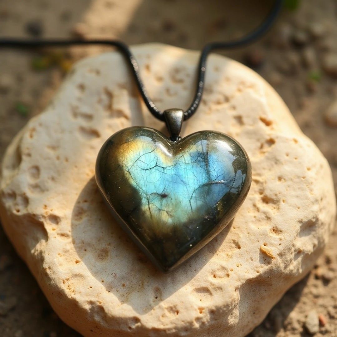 Pendentif Cœur en Labradorite