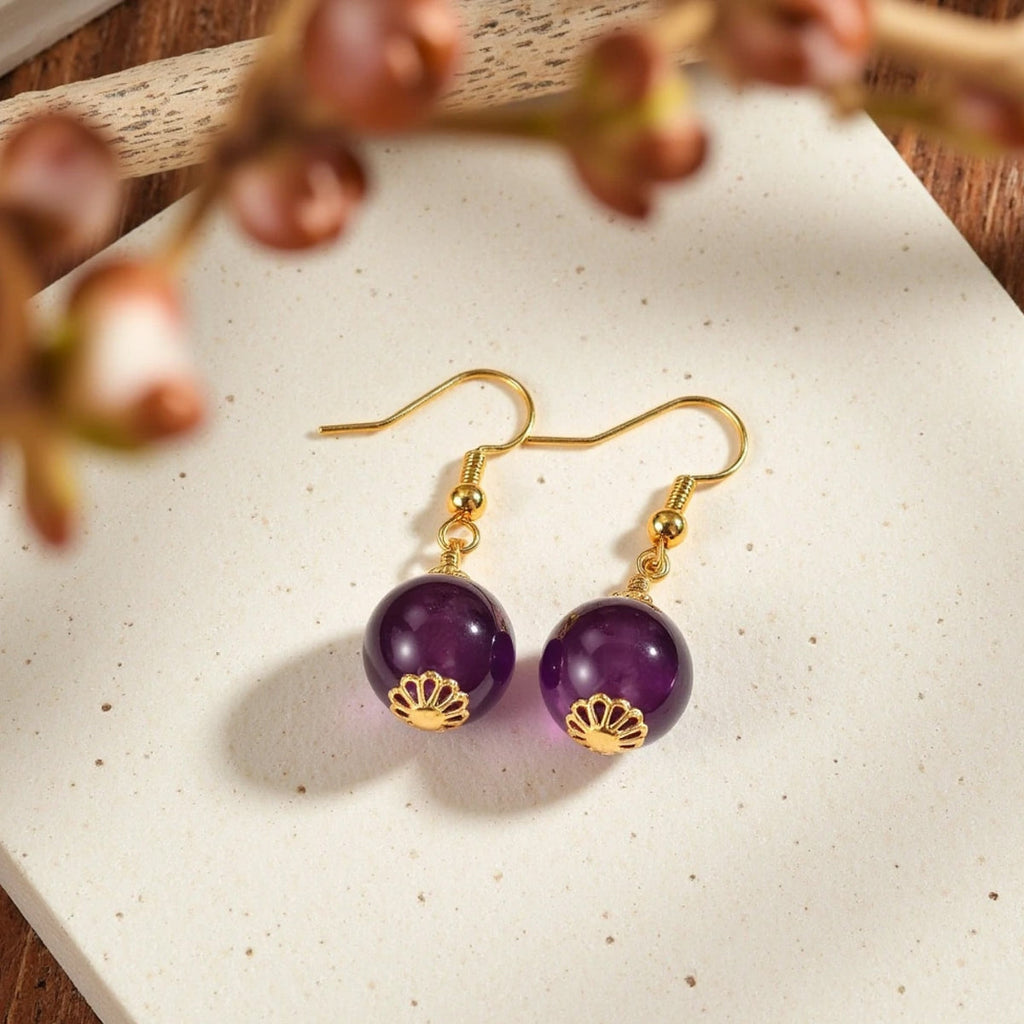 Boucles d’Oreilles "Tara" en Améthyste