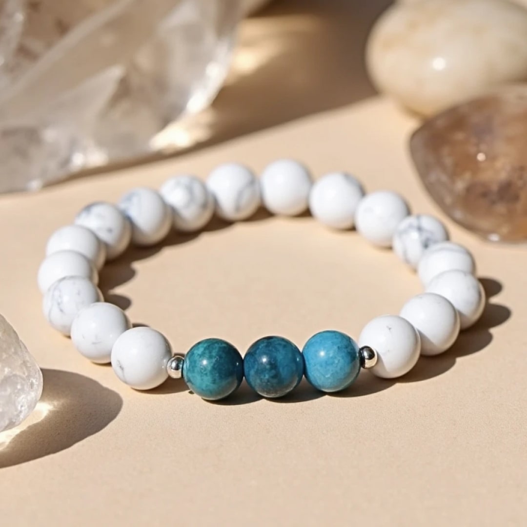 Bracelet "Amincissement" en Apatite & Howlite