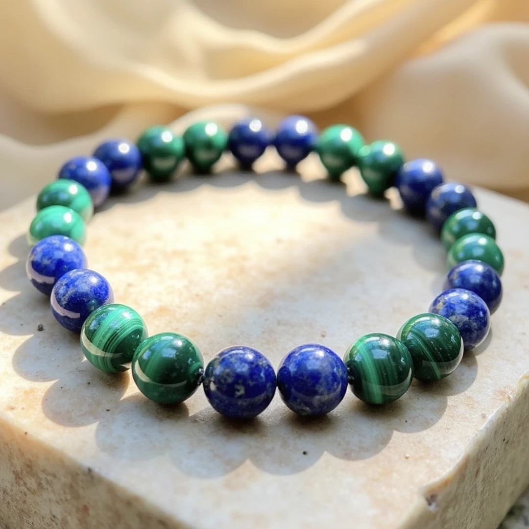 Bracelet "Bien-Être Émotionnel" en Lapis Lazuli & Malachite