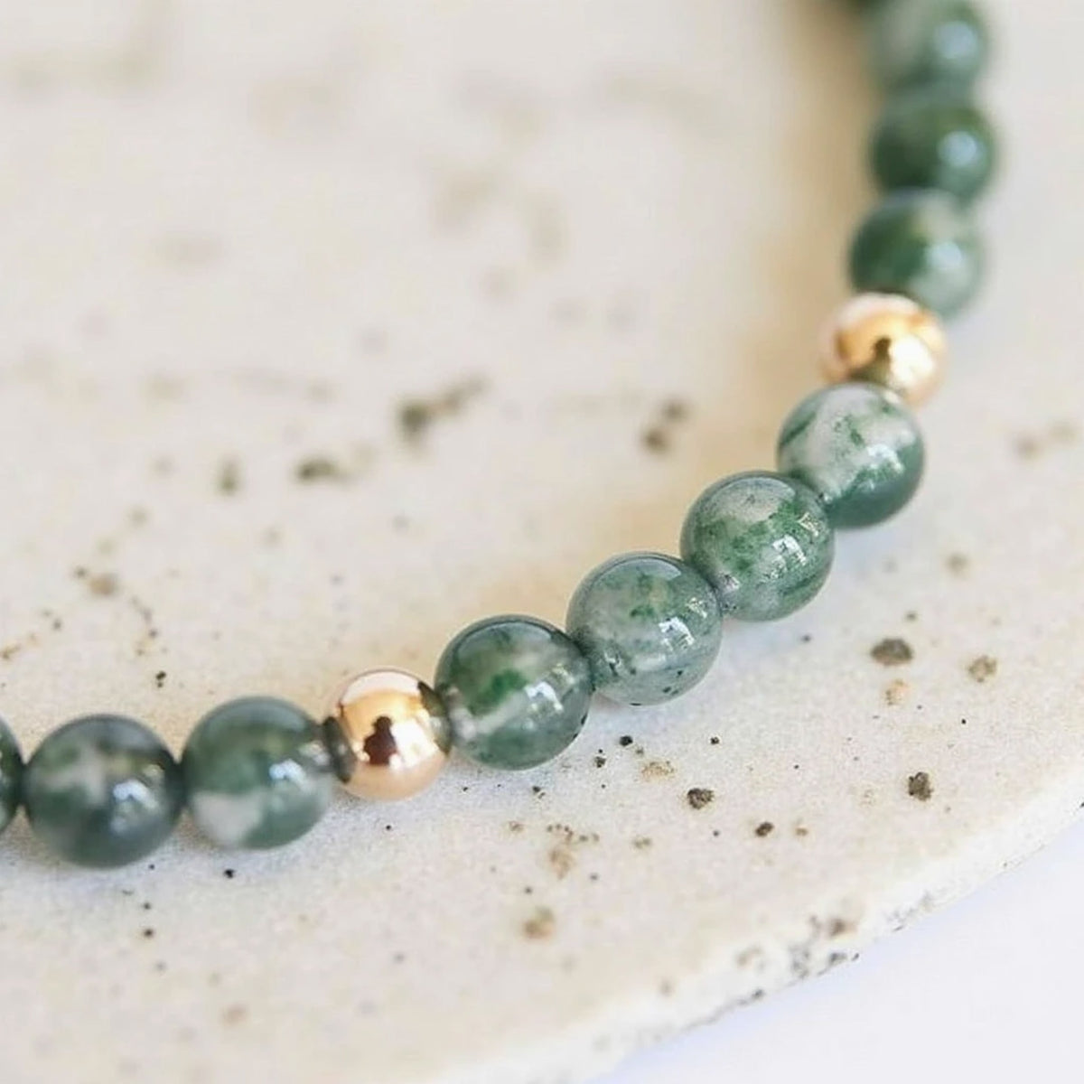 Bracelet Ajustable "Sérénité" en Agate Mousse