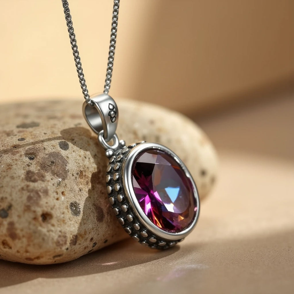 Pendentif "Créativité Sereine" en Topaze Mystique Arc-en-Ciel