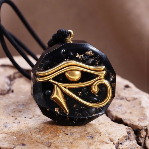 Pendentif Orgonite Oeil d’Horus en Pierres Naturelles