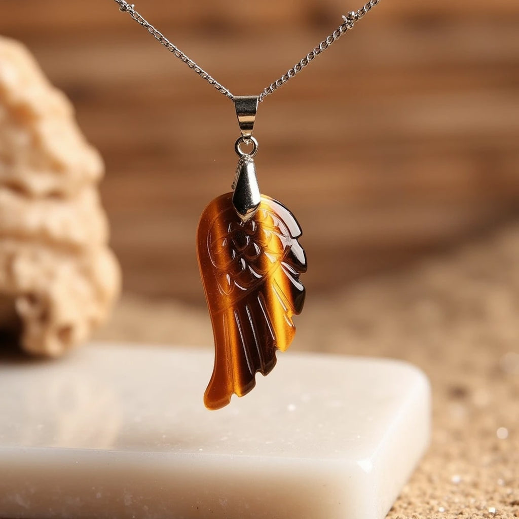 Pendentif "Aile d’Ange" en Pierre Naturelle