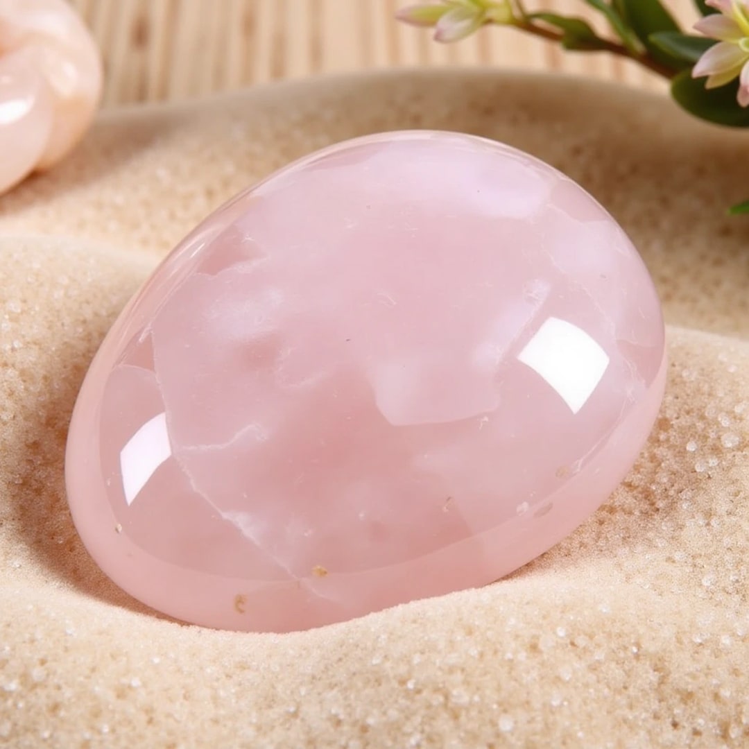 Galet "Cœur Apaisé" en Quartz Rose
